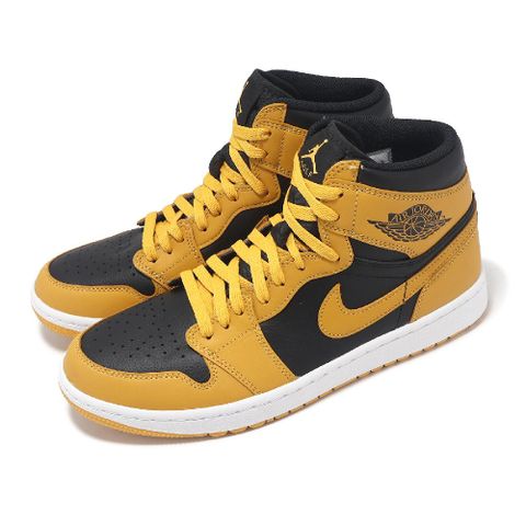Nike 耐吉 高爾夫球鞋 Air Jordan 1 High Golf 男鞋 防水 黃 黑 Pollen 休閒鞋 DQ0660-700