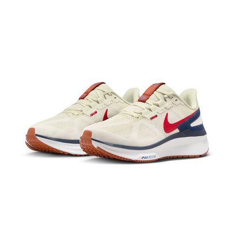 NIKE 耐吉 Air Zoom Structure 25 米白藍紅 慢跑鞋 氣墊 緩震 路跑 運動鞋 男鞋 DJ7883-001