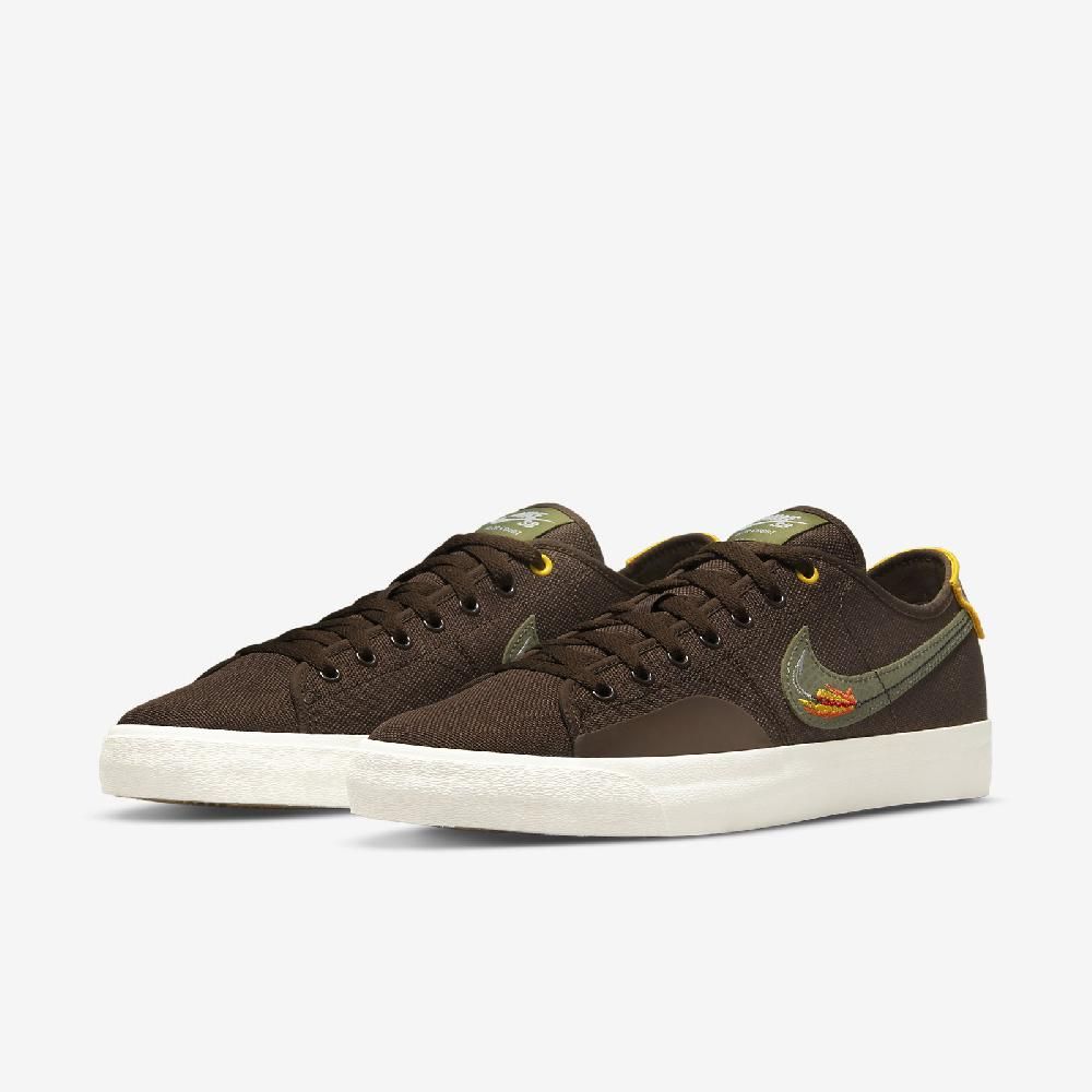 NIKE 耐吉 Nike 耐吉 聯名滑板鞋 SB Blazer Court DVDL 男鞋 咖啡 綠 帆布 選手 運動鞋 CZ5605-200