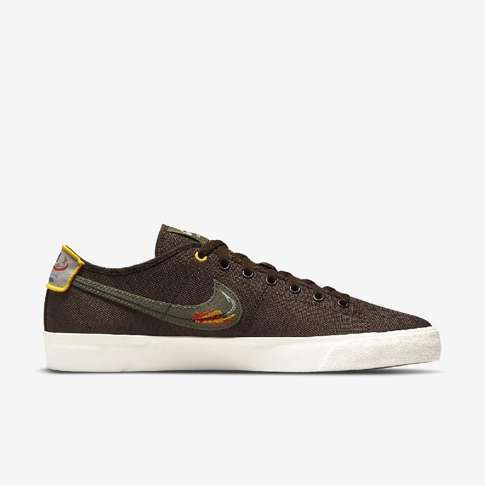 NIKE 耐吉 Nike 耐吉 聯名滑板鞋 SB Blazer Court DVDL 男鞋 咖啡 綠 帆布 選手 運動鞋 CZ5605-200