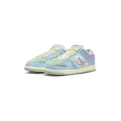 NIKE 耐吉 Verdy x Nike Dunk SB Low 藍綠粉絨毛 大尺碼 聯名款 燈芯絨 休閒鞋 男鞋 FN6040-400