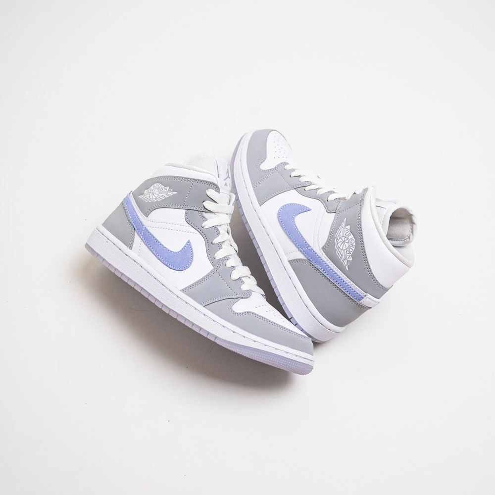 Air Jordan 1 Mid Wolf Grey 煙灰冰藍男款BQ6472-105 - PChome 24h購物