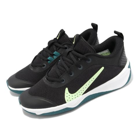 Nike 耐吉 排球鞋 Omni Multi-Court GS 大童鞋 女鞋 黑 綠 室內運動鞋 羽桌球 DM9027-003