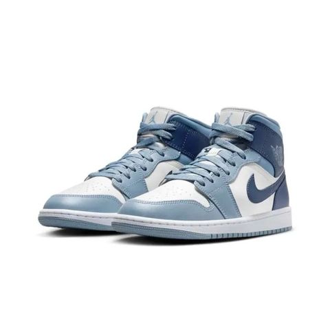 NIKE 耐吉 W Air Jordan 1 Mid Diffused Blue 灰藍 高筒 休閒鞋 女鞋 BQ6472-140