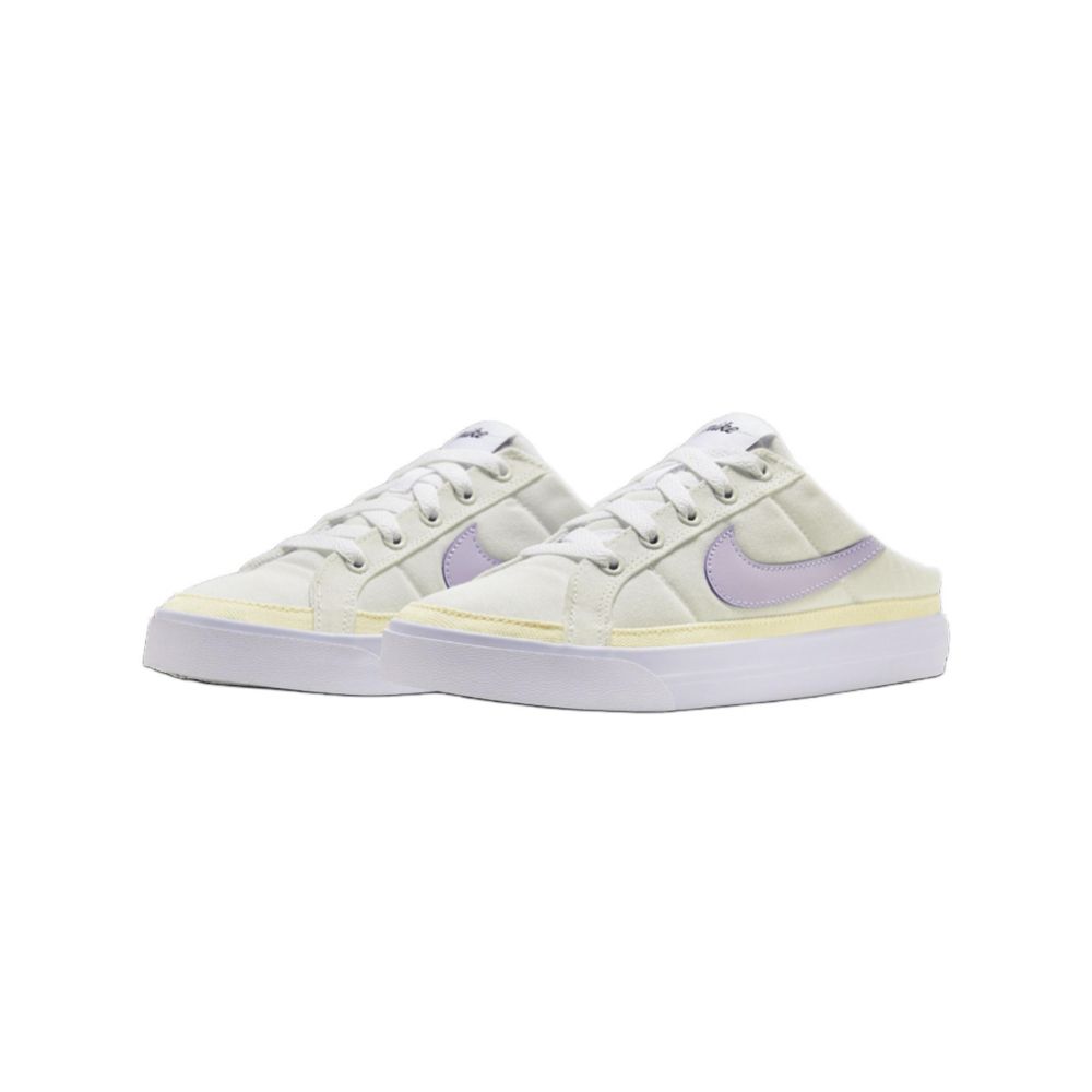 NIKE 耐吉 W  Court Legacy Mule 米白紫 女鞋 休閒鞋 HJ3494-151