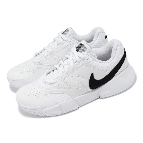 NIKE 耐吉 Nike 耐吉 網球鞋 Wmns Court Lite 4 女鞋 男鞋 白 黑 皮革 網布 抓地 運動鞋 FD6575-100