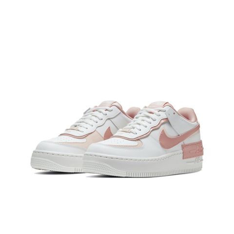 NIKE 耐吉 Air Force 1 Shadow 白蜜桃粉 拼接 解構 厚底 緩震舒適 休閒鞋 女鞋 CJ1641-101