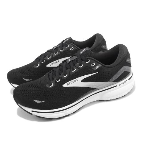 Brooks 慢跑鞋 Ghost 15 2E 寬楦 男鞋 黑 白 高足弓 緩震 路跑 馬拉松 運動鞋 魔鬼系列 1103932E012