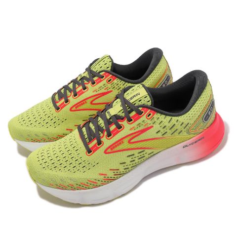 BROOKS 慢跑鞋 Glycerin 20 男鞋 螢光黃 橘 甘油系列 20代 路跑 氮氣中底 運動鞋 1103821D725