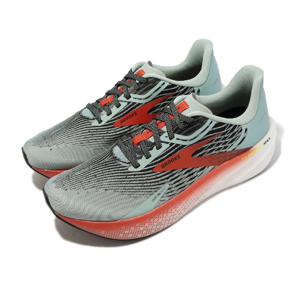 BROOKS  慢跑鞋 Hyperion Max 男鞋 綠 橘 輕量 透氣 回彈 緩震 運動鞋  1103901D426