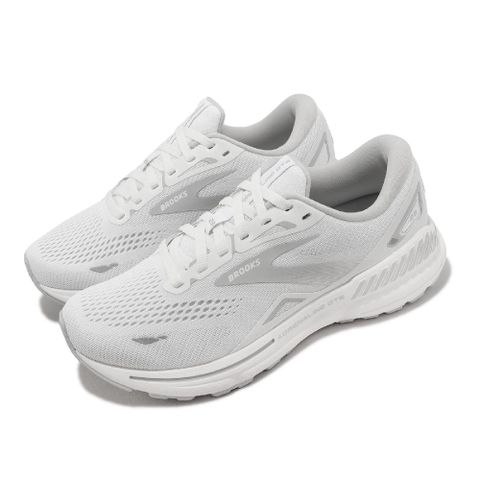 BROOKS 布魯克斯 慢跑鞋 Adrenaline GTS 23 D 寬楦 女鞋 白 銀 腎上腺素 緩震 回彈 運動鞋 1203811D104