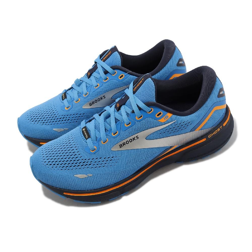 BROOKS  布魯克斯 慢跑鞋 Ghost 15 GTX 男鞋 藍 橘 防水 魔鬼系列 15代 運動鞋 緩衝 路跑 1103941D480