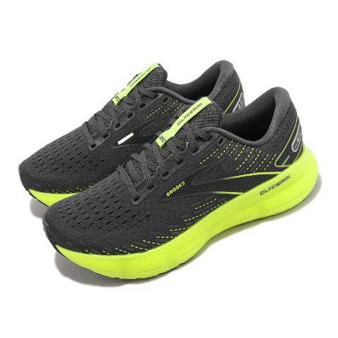 BROOKS 布魯克斯 慢跑鞋 Glycerin 20 女鞋 黑 黃 甘油系列20代 氮氣中底 馬拉松 1203691B012