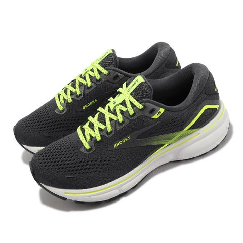 BROOKS 布魯克斯 慢跑鞋 Ghost 15 女鞋 灰 黃 夜光限定款 高足弓 緩震 反光 魔鬼系列 1203801B076