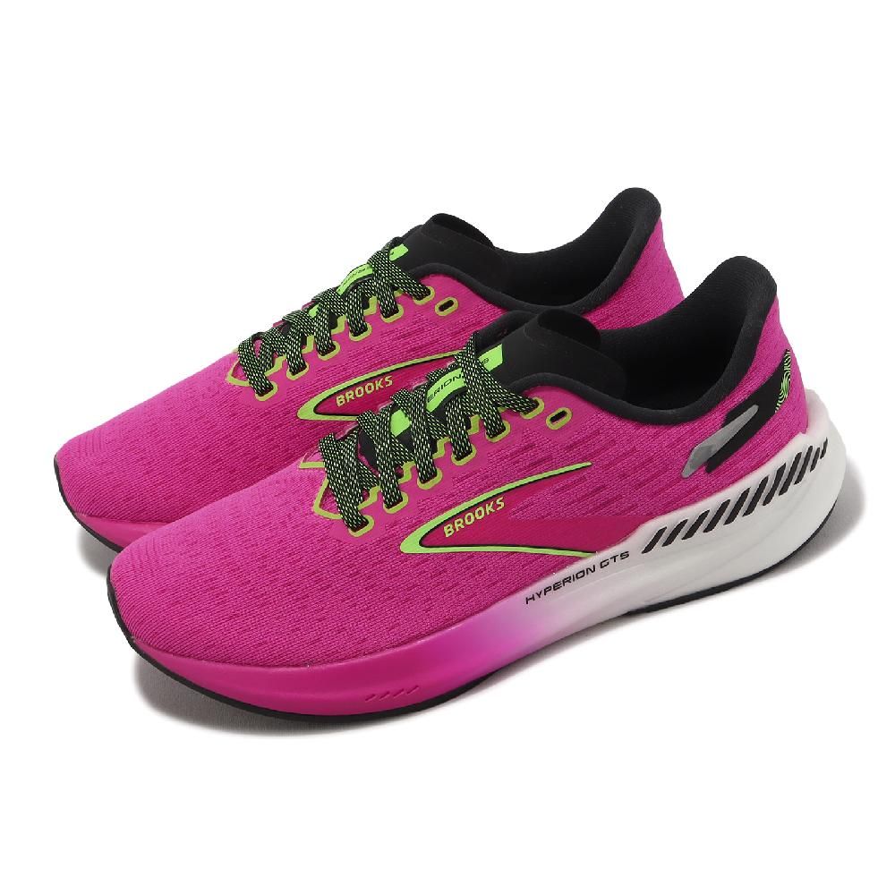 BROOKS  布魯克斯 競速跑鞋 Hyperion GTS 女鞋 桃紅 綠 氮氣中底 支撐 馬拉松 路跑 運動鞋 1203971B661