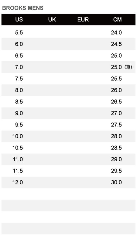 BROOKS MENSUSUKEURCM5.524.06.024.56.525.07.025.0 ()7.525.58.026.08.526.59.027.09.527.510.028.010.528.511.029.011.529.512.030.0