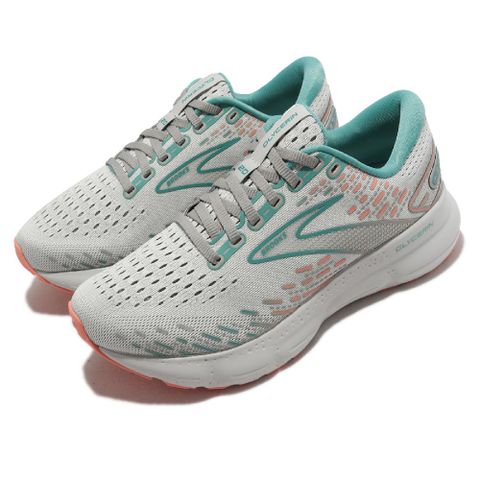 BROOKS 慢跑鞋 Glycerin 20 寬楦 女鞋 灰 綠 甘油系列 運動鞋 路跑 氮氣中底 馬拉松 1203691D061