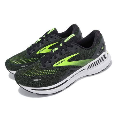 BROOKS 布魯克斯 慢跑鞋 Adrenaline GTS 23 男鞋 黑 綠 腎上腺素 緩震 回彈 路跑 運動鞋 1103911D079