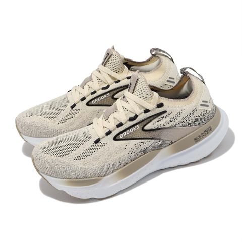 BROOKS 布魯克斯 慢跑鞋 Glycerin StealthFit 21 女鞋 米白 棕 支撐 甘油系列 襪套式 1204101B108