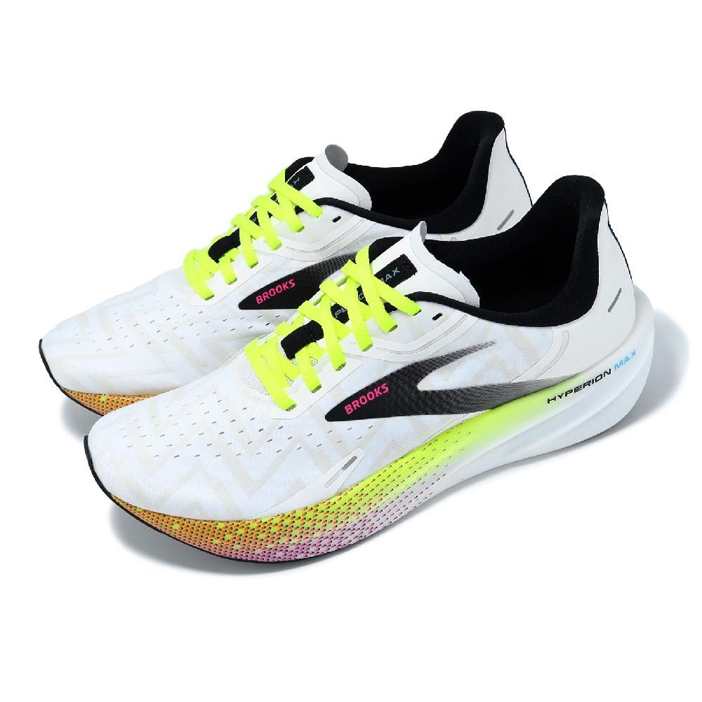 BROOKS  布魯克斯 競速跑鞋 Hyperion Max 男鞋 白 黑 綠 輕量 回彈 路跑 競訓 運動鞋 1103901D196