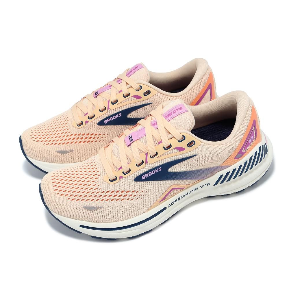 BROOKS  布魯克斯 慢跑鞋 Adrenaline GTS 23 女鞋 橘 藍 腎上腺素 回彈 輕量 路跑 運動鞋 1203811B795