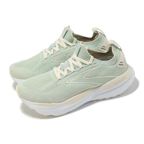 BROOKS 布魯克斯 慢跑鞋 Glycerin StealthFit 21 女鞋 綠 米白 中高階 甘油系列 運動鞋 1204101B388