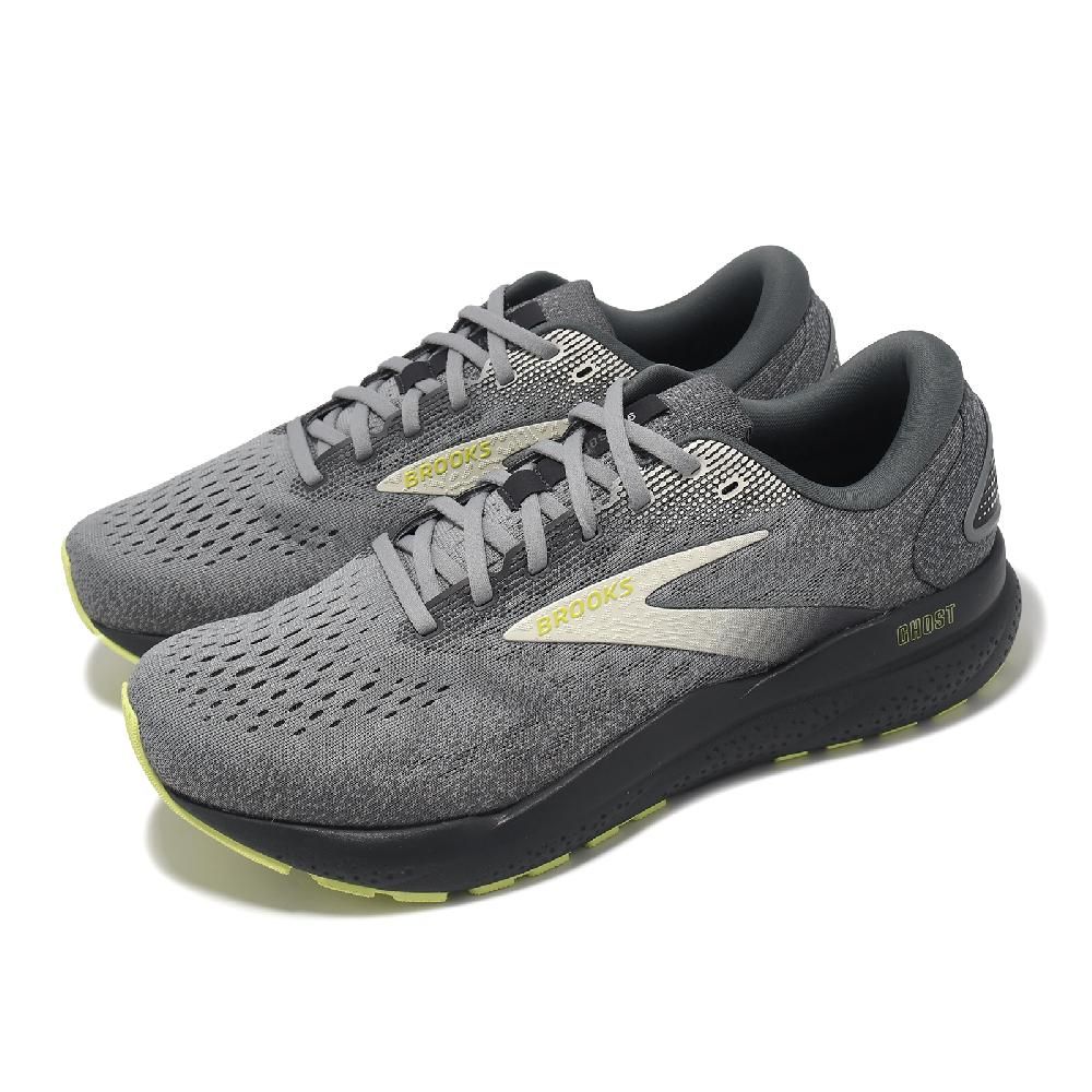 BROOKS  布魯克斯 慢跑鞋 Ghost 16 4E 男鞋 超寬楦 灰 綠 魔鬼系列 避震 運動鞋 1104184E040