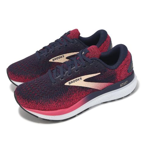 BROOKS 布魯克斯 慢跑鞋 Ghost 16 2E 女鞋 超寬楦 紫 紅 魔鬼系列 避震 輕量 運動鞋 1204072E422