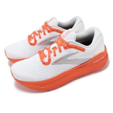 Brooks 布魯克斯 慢跑鞋 Ghost Max 男鞋 白 橘 緩衝 厚底 透氣 魔鬼極致 運動鞋 1104061D189