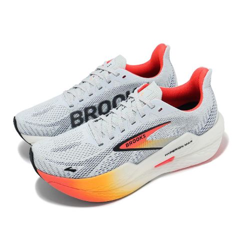 BROOKS 布魯克斯 競速跑鞋 Hyperion Max 2 女鞋 灰 橘 漸層 氮氣中底 回彈 運動鞋 1204231B443