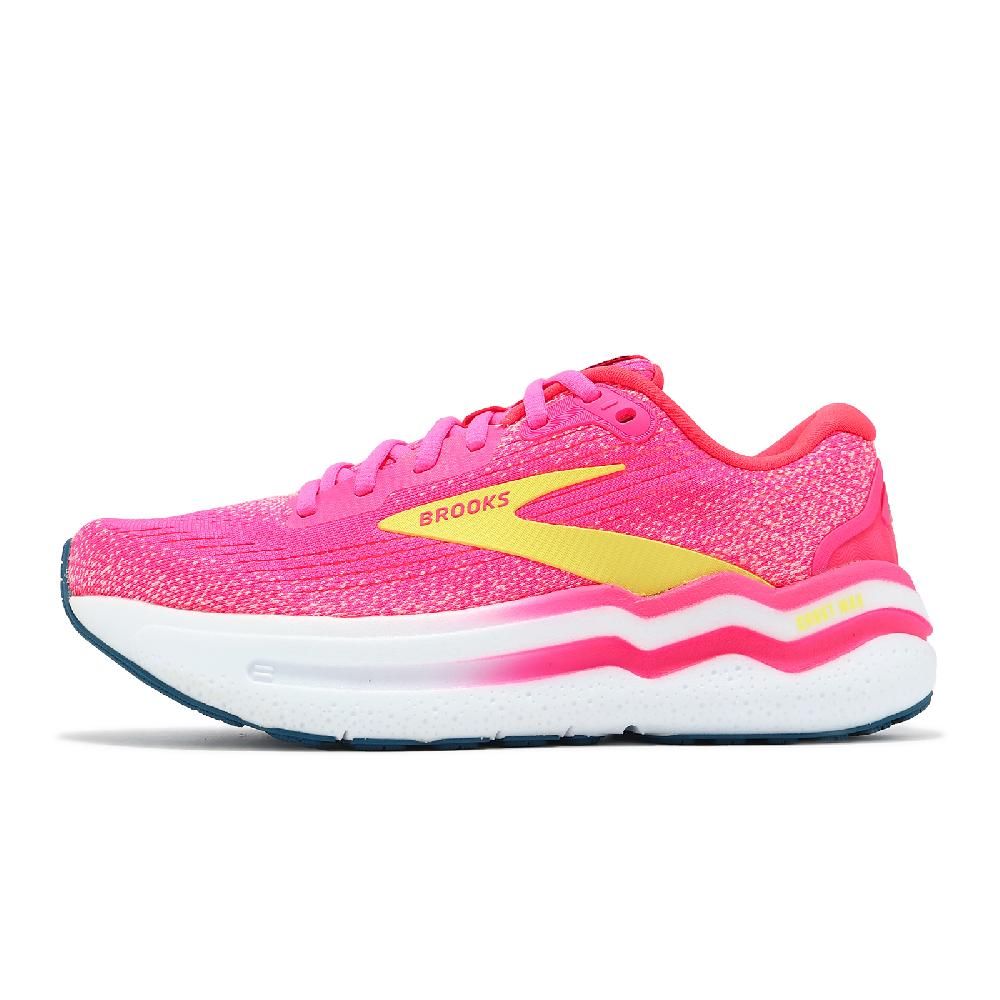 BROOKS  布魯克斯 慢跑鞋 Ghost Max 2 女鞋 粉 黃 緩衝 厚底 弧形大底 魔鬼極致 運動鞋 1204201B688