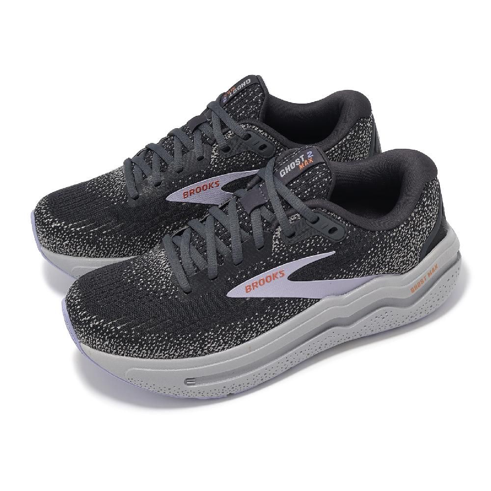 BROOKS  布魯克斯 慢跑鞋 Ghost Max 2 D 女鞋 寬楦 黑灰 厚底 弧形大底 魔鬼極致 運動鞋 1204201D005