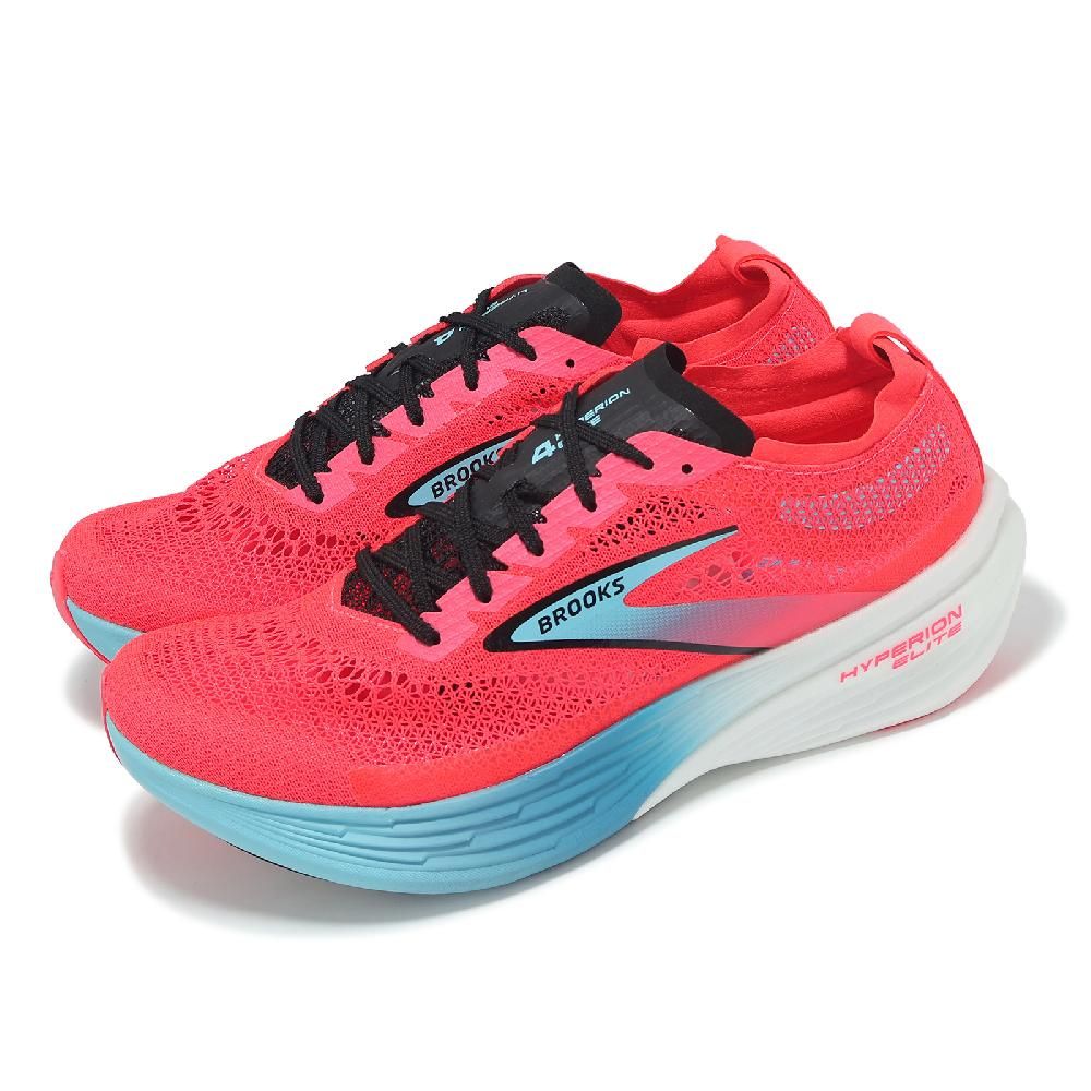 BROOKS Brooks 布魯克斯 競速跑鞋 Hyperion Elite 4 男鞋 粉 藍 輕量 碳板 緩衝 路跑 運動鞋 1000461D645