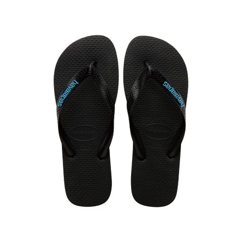 【Havaianas】 哈瓦仕 Top Logo Filete 男 夾腳拖 黑-4108555-7661M