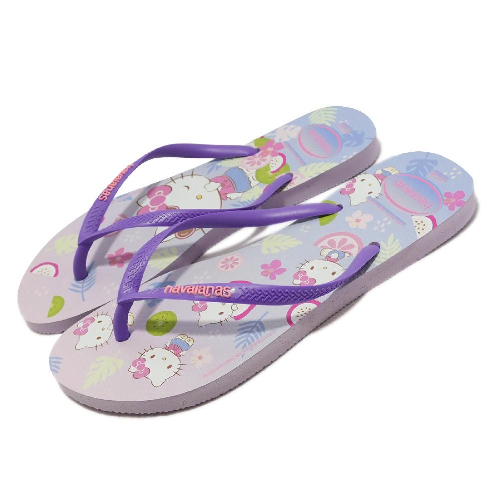 havaianas 哈瓦仕  拖鞋 Slim Hello Kitty 女鞋 浪漫紫 凱蒂貓 聯名款 夾腳拖 人字拖  41457485251W