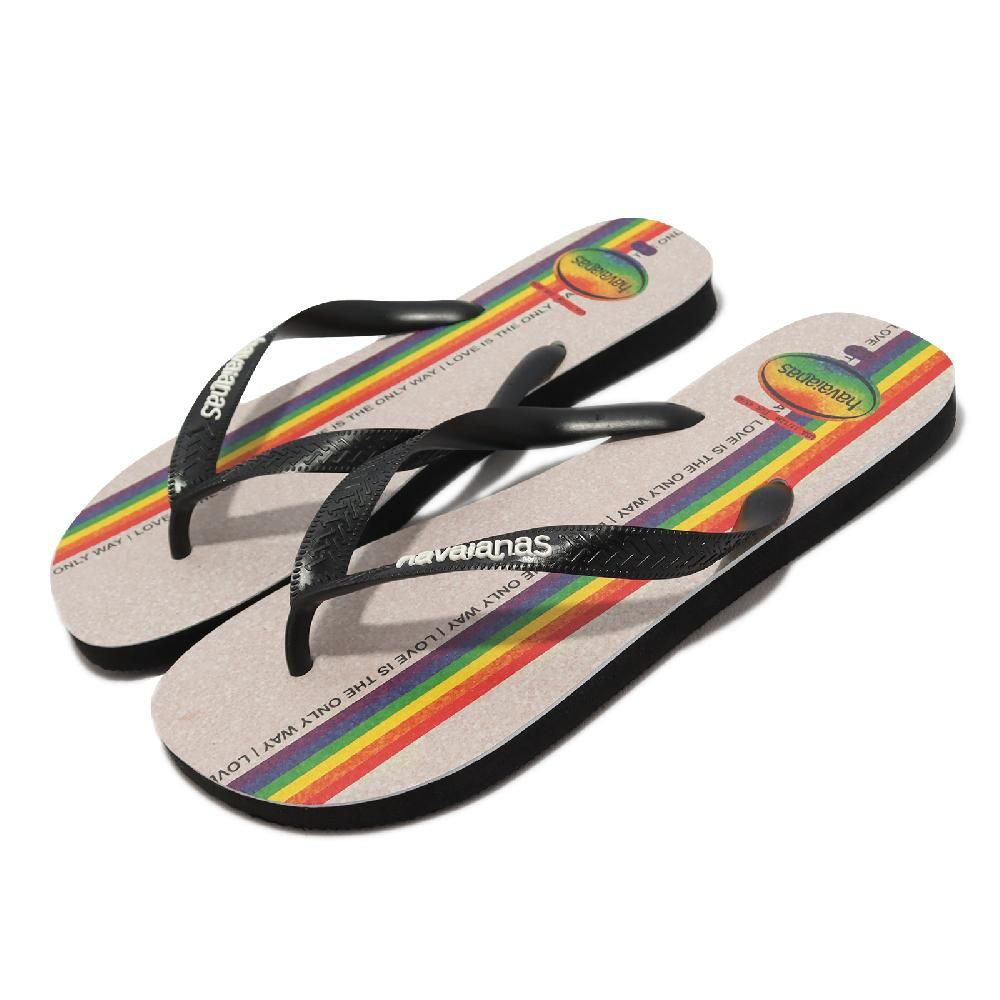 havaianas 哈瓦仕  夾腳拖 Top Pride Flip Flops 男鞋 米色 彩虹 拖鞋 人字拖 Pride 41466731069U