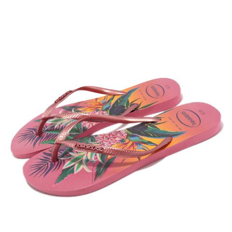 havaianas 哈瓦仕 拖鞋 Slim Tropical Flip Flops 女鞋 粉色 熱帶風 鳳梨 人字拖鞋 夾腳拖 41221117600W