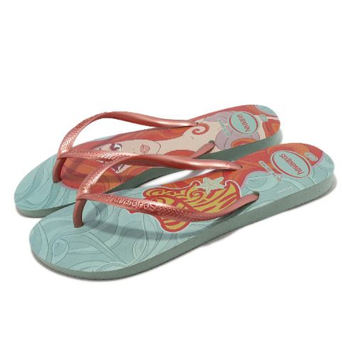 havaianas 哈瓦仕 夾腳拖 Slim Princesas 綠 小美人魚 艾莉兒 女鞋 迪士尼 巴西拖 人字拖 41350451809W