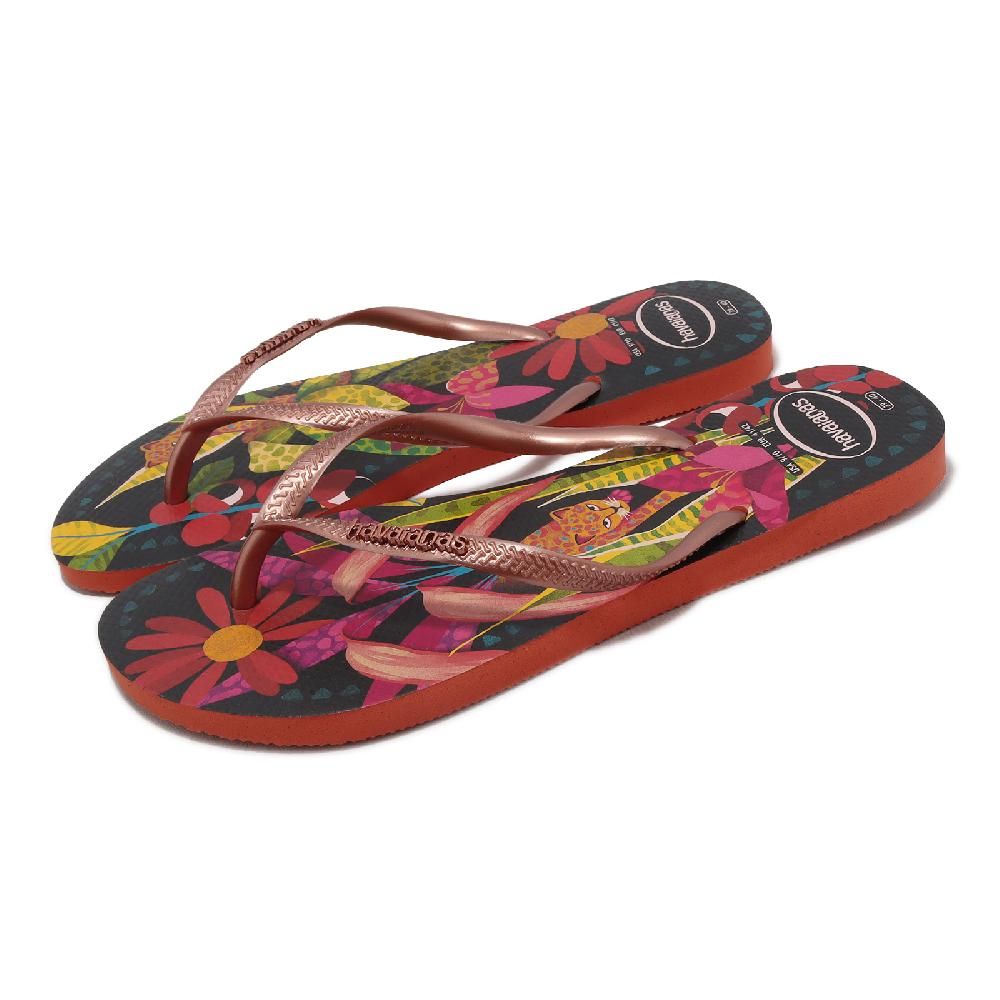 havaianas 哈瓦仕   拖鞋 Slim Tropical 男鞋 女鞋 黑 紅 熱帶風 人字拖 夾腳拖 巴西 41221111256W