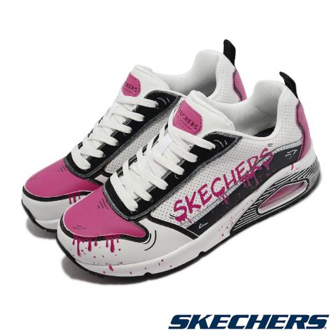 Skechers 休閒鞋 Uno-Drip Dry 女鞋 緩震 絨面革 氣墊 穿搭推薦 白 黑 155365WBPK 155365-WBPK