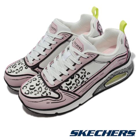 Skechers 休閒鞋 Uno-Leopard Leaps 女鞋 氣墊 緩震 舒適 穿搭推薦 白 彩 155367WLPK 155367-WLPK