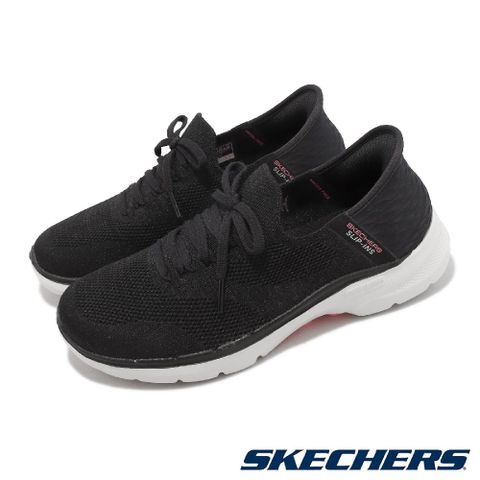 Skechers 休閒鞋 Go Walk 6-Lovely Day Wide 女鞋 黑 粉 寬楦 針織 基本款 124568WBKHP