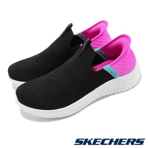 Skechers 休閒鞋 Ultra Flex 3 童鞋 中童 大童 女鞋 黑 桃粉色 套入式 健走 記憶鞋墊 303800LBKPK
