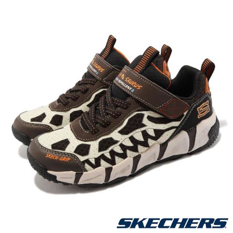 SKECHERS 休閒鞋 Velocitrek 童鞋 中大童 咖啡 卡其色 防潑水 侏儸紀 戶外 郊山 402229LCHBK