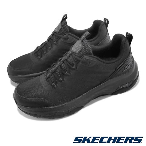 Skechers 休閒鞋 Go Walk Arch Fit Outdoor 女鞋 黑 防潑水 抗油汙 工作鞋 健走鞋 124441BBK
