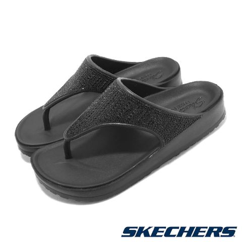 Skechers 夾腳拖 Cali Breeze 2.0-Glimmer Love 黑 女鞋 人字拖 拖鞋 水鑽 111016BBK
