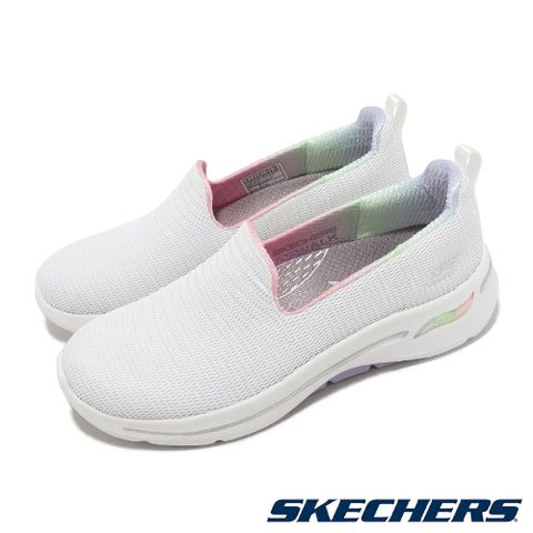 Skechers 休閒鞋 Go Walk Arch Fit-Wild Energy 女鞋 白 避震 瞬穿科技 健走鞋 124867WLV