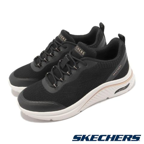 Skechers 休閒鞋 Arch Fit S-Miles-Sonrisas 女鞋 黑 白 厚底 運動鞋 155567BLK