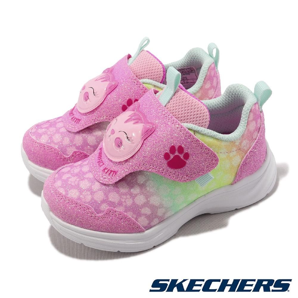 SKECHERS  童鞋 S Lights-Glimmer Kicks-Skech-Pets 小童 粉 魔鬼氈 燈鞋 302698NPKMT