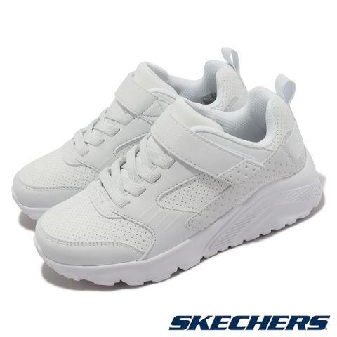 SKECHERS 斯凱奇 童鞋 Uno Lite Donex 中童 白 全白 皮革 魔鬼氈 記憶鞋墊 運動鞋 小朋友 403671LWHT